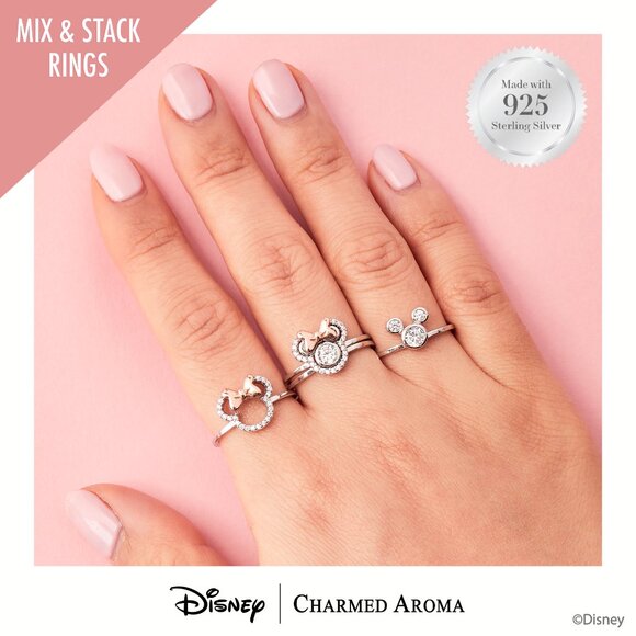 Disney Minnie & Mickey Mouse Stackable ring set, 925 Sterling Silver - Picture 4 of 5